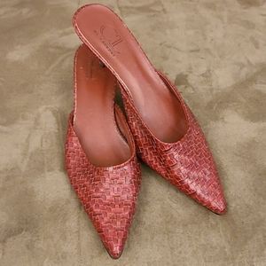 Red Woven Mule Heel
